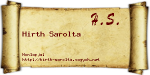 Hirth Sarolta névjegykártya