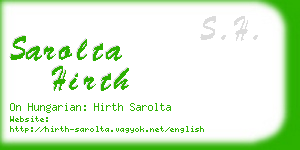 sarolta hirth business card